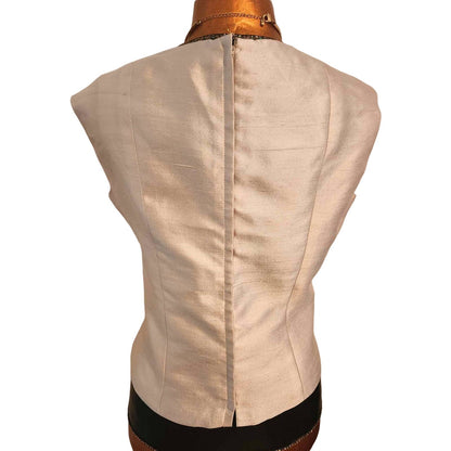 ONLY ONE!!! Vintage 1960s Raw Silk Jacket & Shell Top Set ~ Size L