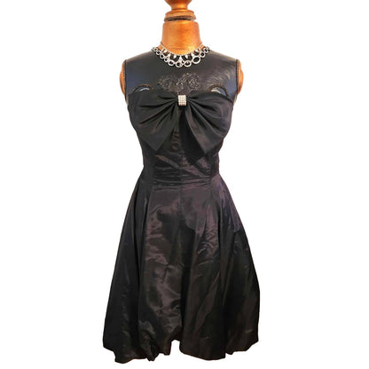 ONLY ONE!!! Vintage 1980s CLIMAX David Howard Black Strapless Party Dress Sz 11/12