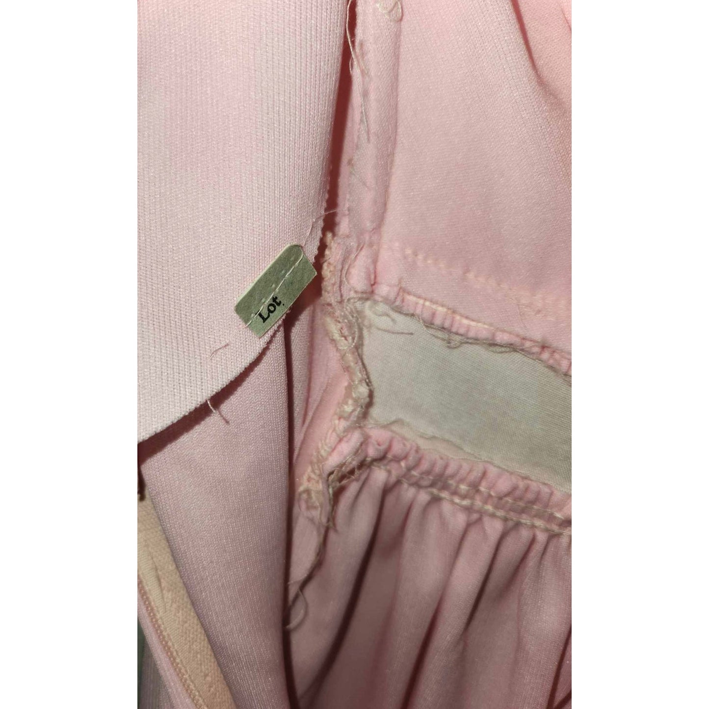 ONLY ONE!!! Vintage 1970s Pink Polyester Maxi Dress w/Bow Tie in Back Sz XS/S