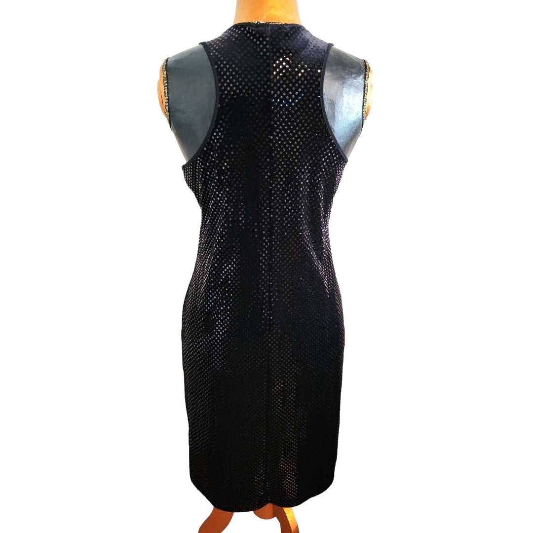 ONLY ONE!!! Vintage Ralph Ralph Lauren Black Sleeveless Velvet Sparkle Dress ~ Size L