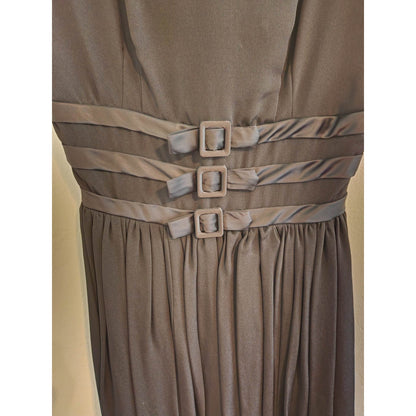 ONLY ONE!!! Vintage 1960s Black Crepe A-Line Dress Size S/M