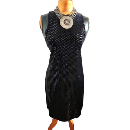 ONLY ONE!!! Vintage Ralph Ralph Lauren Black Sleeveless Velvet Sparkle Dress ~ Size L