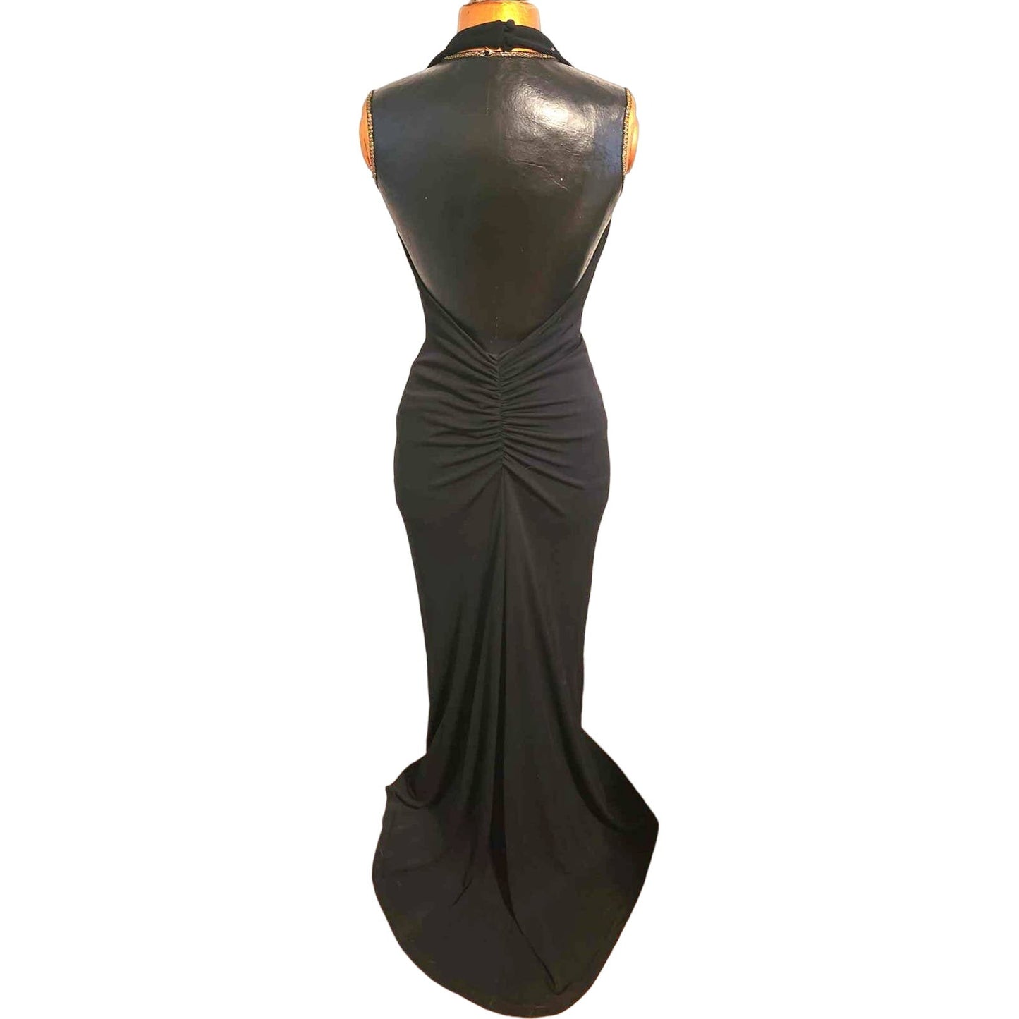 ONLY ONE!!! Vintage Parisline Paris Line Black White Halter Gown Size M