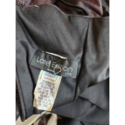 ONLY ONE!!! Vintage Late Edition Black Silver Sparkle Stretchy Dress ~ Ruffle Skirt Size 8