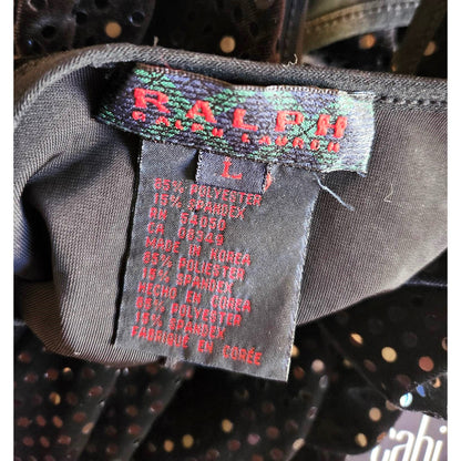 ONLY ONE!!! Vintage Ralph Ralph Lauren Black Sleeveless Velvet Sparkle Dress ~ Size L