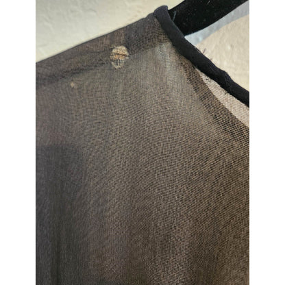 ONLY ONE!!! Vintage 1950s Black Chiffon Cocktail Dress – Sheer Illusion Bodice & Full Swing Skirt