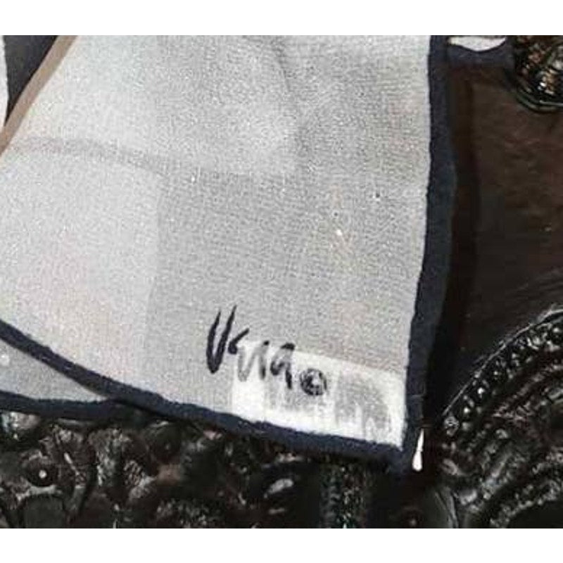 ONLY ONE!!! Vintage Vera Neumann Signed Black & White Silk Chiffon Oblong Scarf