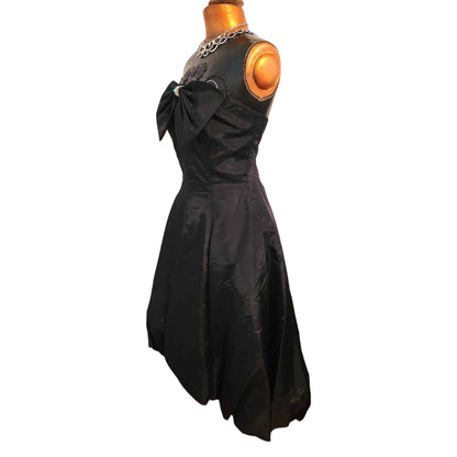 ONLY ONE!!! Vintage 1980s CLIMAX David Howard Black Strapless Party Dress Sz 11/12