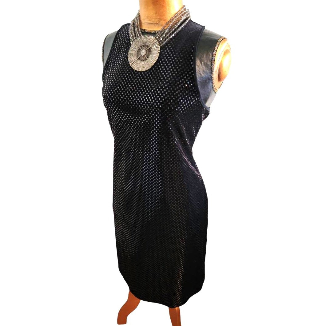 ONLY ONE!!! Vintage Ralph Ralph Lauren Black Sleeveless Velvet Sparkle Dress ~ Size L