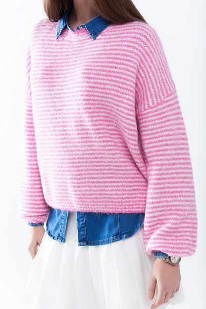 Bubblegum Bliss Striped Sweater 🍬✨