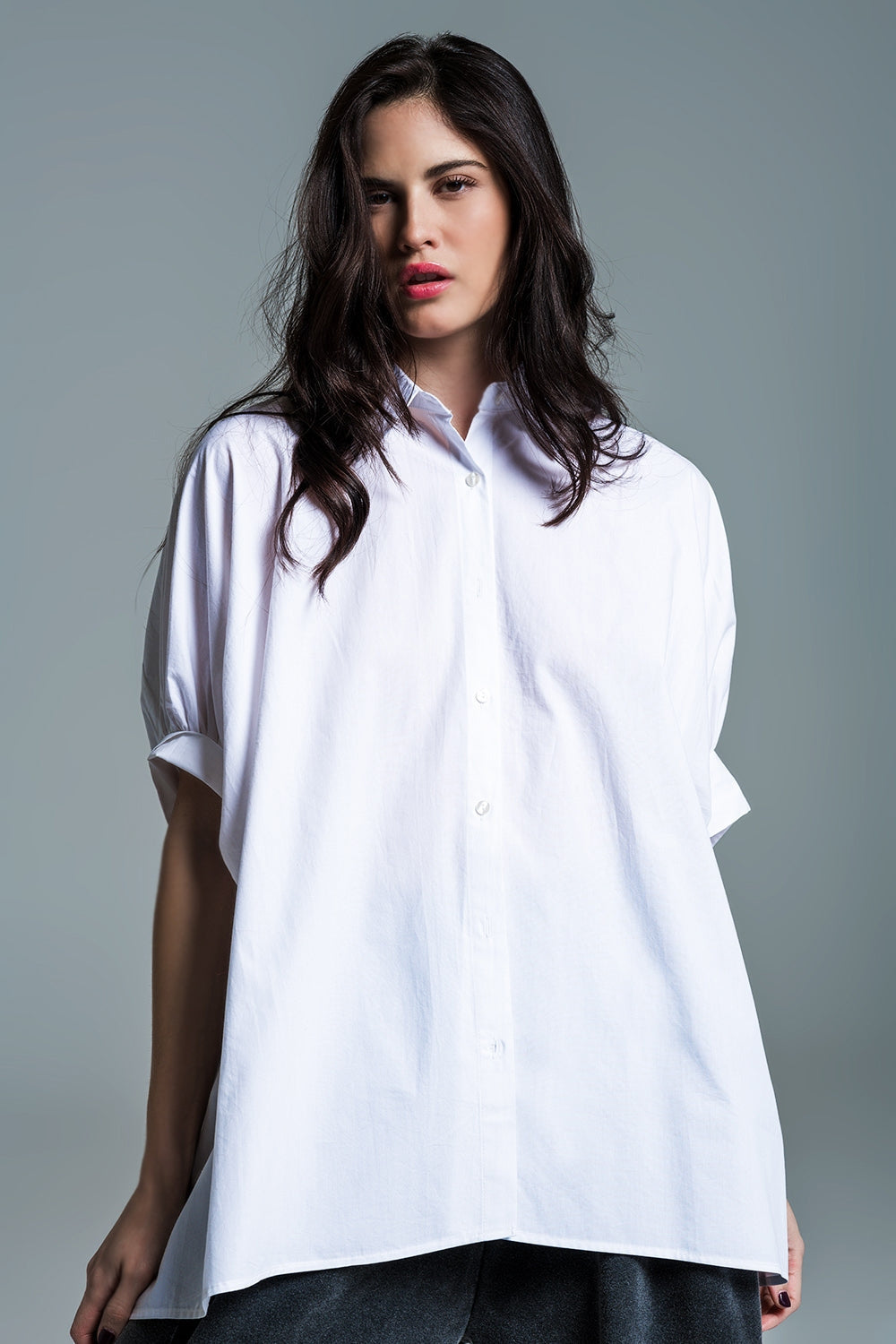 Made in Italy Oversized White Cotton Shirt Dress Blouse