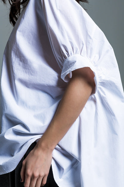 Made in Italy Oversized White Cotton Shirt Dress Blouse